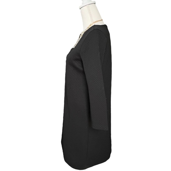 Daisy Fuentes Black Quilted Shift Dress | Size Medium - Picture 7 of 11